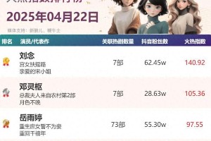 4月女演员热度榜洗牌：刘念邓灵枢领衔